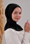 Women's Hijab Practical Sandy Scarf with Snap Fasteners Ready Sea Pool Compatible Shawl Black - 6