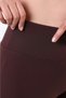 Women's Brown Plus Size Leggings with High Waist, Stretchy Ribbed Waistband, and Corset Detail - 3