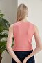 Women's Powder Khaki Halter Neck Ribbed 2-Pack Crop Blouse - 7