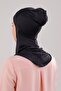 Hijab Hijab Cross Bonnet with Neck Collar Combed Cotton Lycra Flexible Ninja Bonnet Black - 3