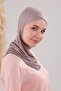 Hijab Hijab Cross Bonnet with Neck Collar Lycra Flexible Combed Cotton Bonnet Mink - 2