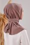 Women's Hijab Practical Sandy Scarf with Snap Fasteners Ready Sea Pool Compatible Shawl Milk Brown - 3