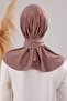 Women's Hijab Practical Sandy Scarf with Snap Fasteners Ready Sea Pool Compatible Shawl Milk Brown - 4