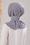 Women's Hijab Practical Sandy Scarf with Snap Fasteners Ready Sea Pool Compatible Shawl Light Gray - 3