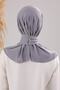 Women's Hijab Practical Sandy Scarf with Snap Fasteners Ready Sea Pool Compatible Shawl Light Gray - 4