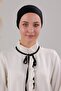 Hijab Lace-Up Viscose Lycra Seamless Bonnet Black