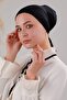Hijab Lace-Up Viscose Lycra Seamless Bonnet Black - 6