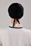 Hijab Lace-Up Viscose Lycra Seamless Bonnet Black - 8