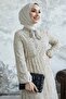 Ramona Crispy Pattern Pleated Chiffon Dress - Cream - 3