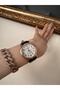Retro Women's Wristwatch Rose Gold Vintage Style with Leather Strap