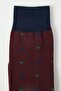 Men's Maroon-Navy Patterned Socket Socks - 2