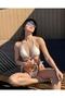 بدلة بيكيني صيفية كريمية للسيدات - 3