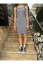 Young Camisole Thin Strap Striped Summer Saran Knitwear Dress - 5