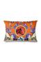 Rectangular Rococo Patterned Double Sided Printed Suede Throw Pillow Cover