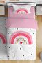 Pink Rainbow Patterned Single Baby Kids Bedding Set