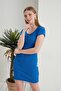 Women's Fitted/Fitted Crew Neck Ribbed Short Sleeve Dress - 2