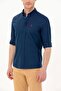 Men's Navy Blue Long Sleeve Basic Shirt - 2