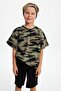 Boy's 100% Cotton Combed Oversize Camouflage T-Shirt Soft Bandana TWO SET Trend Series 2 - 3