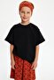 Boy's 100% Cotton Combed Oversize Black T-shirt Soft Tile Bandana 2-Piece Set Trend Seri2 - 2