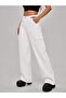 White Cargo Pocket High Waist Wide Leg Jeans Jeans - 3