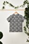 Boy's 100% Cotton Combed Oversize Gray Patterned T-Shirt Soft Gray Bandana SET OF 2 Series 5 - 8