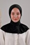 Women's Hijab Practical Sandy Scarf with Snap Fasteners Ready Sea Pool Compatible Shawl Black