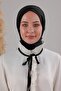 Women's Hijab Practical Sandy Scarf with Snap Fasteners Ready Sea Pool Compatible Shawl Black - 2