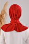 Women's Hijab Practical Snap Fastener Sandy Scarf Ready-made Shawl Red - 4