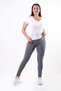Women's Large Size Leggings High Waist Stretchy Ribbed Gathering Belted Corsage Detailed Summer Mev - 3