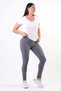Women's Large Size Leggings High Waist Stretchy Ribbed Gathering Belted Corsage Detailed Summer Mev - 5