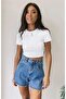 Women's Black Ribbed Crew Neck Camisole Crop Blozz - 3