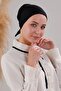 Hijab Lace-Up Viscose Lycra Seamless Bonnet Black - 2