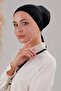 Hijab Lace-Up Viscose Lycra Seamless Bonnet Black - 5
