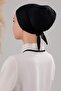 Hijab Lace-Up Viscose Lycra Seamless Bonnet Black - 7