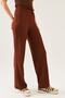 Women's Brown High Waist Wide Leg Seersucker Pants - 7