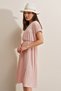 V-Neck Slit Knitted Dress - Powder - 4