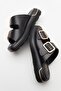 ADORE Black Genuine Leather Women's Slippers - 4