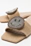 YAVN Beige Straw Stone Women's Slippers - 4