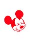 Miki Mouse Face Car, Motorcycle, Helmet, Laptop, Glass Sticker 12X13 cm