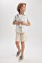 Boy's Patterned Linen Look Short Sleeve Shirt X7500a623hs - 2