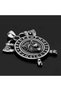 Wolf & Ax Medallion Back & Freki Runic Inscription Odin Fenrir 316L Steel Men's Necklace - 4