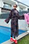 Remsa Hijab Swimsuit with Single Kaftan Kimono Pareo Leaf Theme RP004B Zeynep - 3