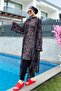 Remsa Hijab Swimsuit with Single Kaftan Kimono Pareo Leaf Theme RP004B Zeynep - 5