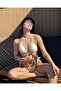 Women's summer cream bikini set - 3