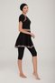 Short Sleeve Tights Semi Covered Dress Swimsuit Sereny 3904 Black - 4