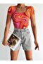 WOMEN'S SHORT SLEEVE SQUARE COLLAR VISCOSE BLOUSE BLZ11870 - 5
