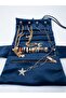 Jewelry Organizer Foldable Roll Jewelry Case Travel Case (Blue)
