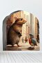 Children's Baby Room Baseboard Wall Sticker with Mouse Hole City Design