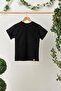 Boy's 100% Cotton Combed Oversize Black T-shirt Soft Tile Bandana 2-Piece Set Trend Seri2 - 6