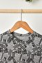 Boy's 100% Cotton Combed Oversize Gray Patterned T-Shirt Soft Gray Bandana SET OF 2 Series 5 - 7